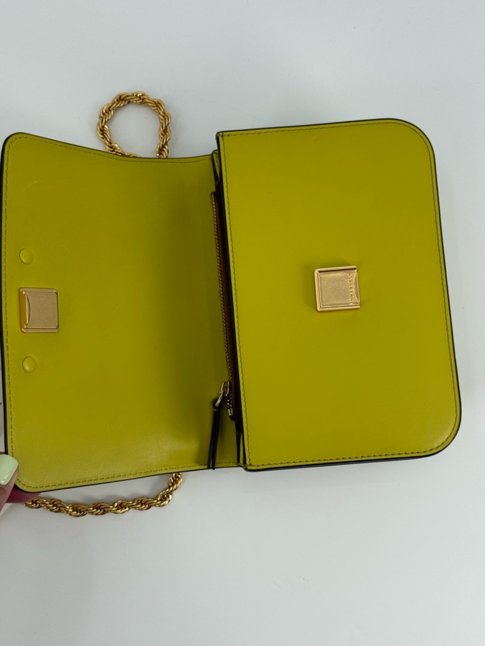 Tory Burch Eleanor Small Convertible Lime Green Leather Crossbody Shoulder Bag - Picture 11 of 17